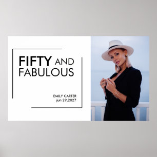 Vijftig en Fabulous Foto 50ste Verjaardagsfeestje  Poster
