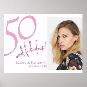 Vijftig en Fabulous Foto 50ste Verjaardagsfeestje Poster
