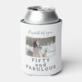 Vijftig en Fabulous Foto Moderne Verjaardag Blikjeskoeler (Blikje Voorkant)