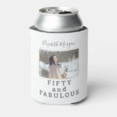 Vijftig en Fabulous Foto Moderne Verjaardag Blikjeskoeler (Blikje Achterkant)