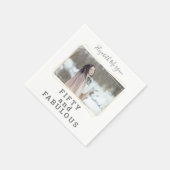 Vijftig en Fabulous Foto Moderne Verjaardag Servet (Hoek)