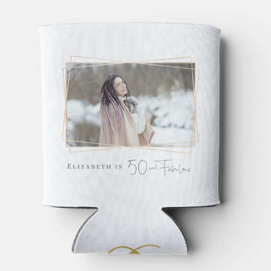 Vijftig en Fabulous Fotonaam Blikjeskoeler (Achterkant)