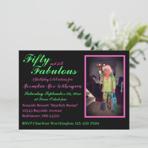 Vijftig en Fabulous Fun Colorful 50th Birthday Kaart