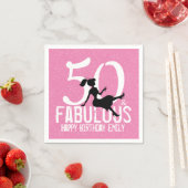 Vijftig en Fabulous Glamoureuze Roze Moderne Dag Servet (Insitu)