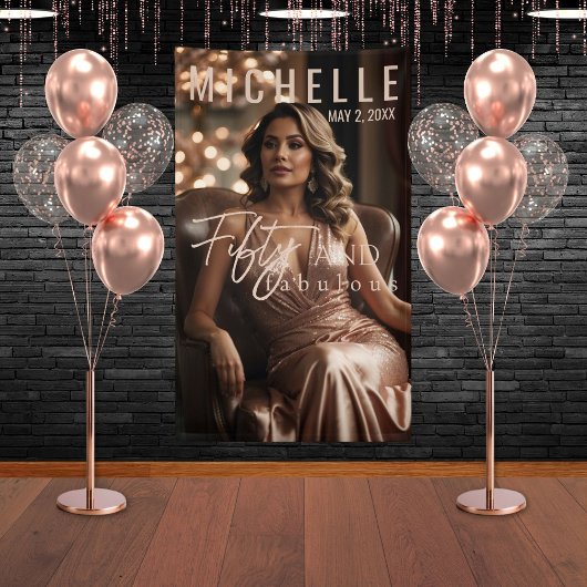 Vijftig en Fabulous Glamoureuze Verjaardagsfeestje Spandoek