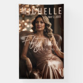 Vijftig en Fabulous Glamoureuze Verjaardagsfeestje Spandoek (Verticaal)