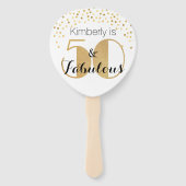 Vijftig en Fabulous Gold 50e verjaardag Handwaaier (Achterkant)