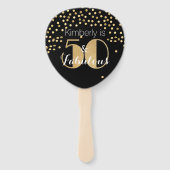 Vijftig en Fabulous Gold 50e verjaardag Handwaaier (Voorkant)