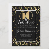 Vijftig en Fabulous Gold 50e verjaardag Kaart (Voorkant)