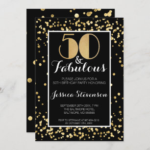 Vijftig en Fabulous Gold 50e verjaardag Kaart