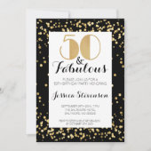 Vijftig en Fabulous Gold 50e verjaardag Kaart (Voorkant)