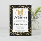 Vijftig en Fabulous Gold 50e verjaardag Kaart (Staand voorkant)