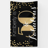 Vijftig en Fabulous Gold 50e verjaardag Spandoek (Verticaal)