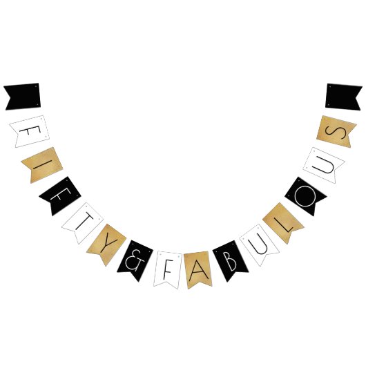 Vijftig en Fabulous Gold 50e verjaardag Vlaggetjes (Alle)