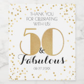 Vijftig en Fabulous Gold 50e verjaardag Wijn Etiket (Enkel label)