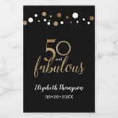 Vijftig en Fabulous Gold confetti 50ste verjaardag Wijn Etiket (Enkel label)