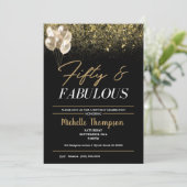 Vijftig en Fabulous Gold-dag voor vrouwen Kaart (Staand voorkant)