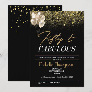 Vijftig en Fabulous Gold-dag voor vrouwen Kaart