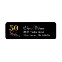 Vijftig en Fabulous Goud Glitter Zwart Roze en Zwa