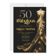 Vijftig en Fabulous Gouden Jurk Zwart 50ste Verjaa