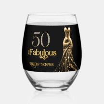 Vijftig en Fabulous Gouden Jurk Zwart 50ste Verjaa