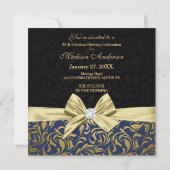 Vijftig en Fabulous gouden marine damast |50e verj Kaart (Achterkant)