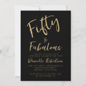 Vijftig en Fabulous Gouden Script 50ste Verjaardag Kaart (Voorkant)