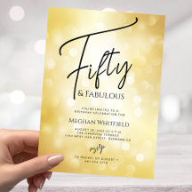 Vijftig en Fabulous Gouden Script 50ste Verjaardag