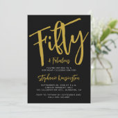 Vijftig en Fabulous Gouden Script 50ste Verjaardag Kaart (Staand voorkant)