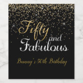 Vijftig en Fabulous Gouden Verjaardag Wijn Label Wijn Etiket (Enkel label)