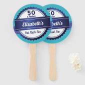 Vijftig en Fabulous Grappige Menopauze Hot Flash F Handwaaier (Voorkant en achterkant)