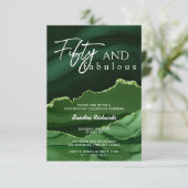 Vijftig en Fabulous Groene Agaat 50ste Verjaardag Kaart (Staand voorkant)