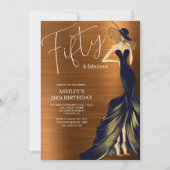 Vijftig en Fabulous Jurk 50e Verjaardag Kaart (Voorkant)