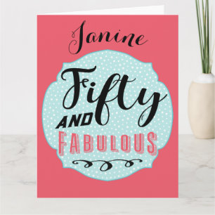 Vijftig en Fabulous Large Birthday Card Kaart