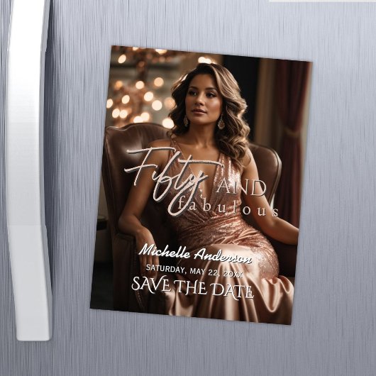 Vijftig en Fabulous Magnetische 'Save the Date'