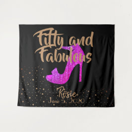 Vijftig en Fabulous Meisjesachtig Glanzend Heet Ro Wandkleed