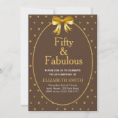 Vijftig en Fabulous met gouden sterren op bruin Kaart (Voorkant)