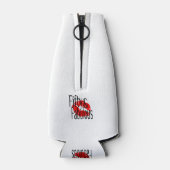 Vijftig en Fabulous met Hot Red Lips Flesjeskoeler (Achterkant)