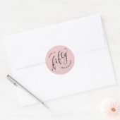 Vijftig en Fabulous Modern Dusty Pink 50th Verjaar Ronde Sticker (Envelop)