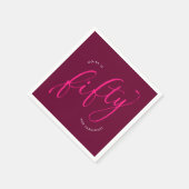 Vijftig en Fabulous Modern Roze 50ste Verjaardagsf Servet (Hoek)