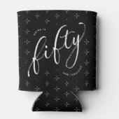 Vijftig en Fabulous Modern Zwart 50ste verjaardag Blikjeskoeler (Achterkant)