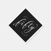 Vijftig en Fabulous Modern Zwart 50ste verjaardag Servet (Hoek)