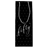 Vijftig en Fabulous Modern Zwart 50ste verjaardag Wijn Cadeautas (Voorkant)