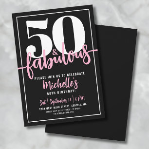 Vijftig en Fabulous Moderne 50ste Verjaardagsfeest Kaart