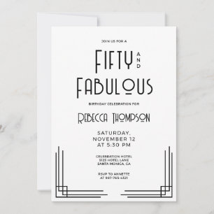 Vijftig en Fabulous Moderne Art Deco 50ste Verjaar Kaart