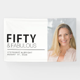 Vijftig en Fabulous Mooi Foto 50ste Verjaardagsfee Spandoek