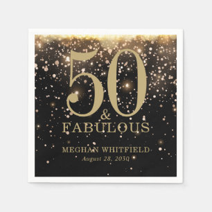 Vijftig en Fabulous Naam Datum 50ste Verjaardagsfe Servet