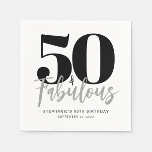 Vijftig en Fabulous Naam Datum 50ste Verjaardagsfe Servet