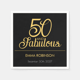 Vijftig en Fabulous Naam Datum 50ste Verjaardagsfe Servet