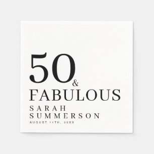 Vijftig en Fabulous Naam Datum 50ste Verjaardagsfe Servet